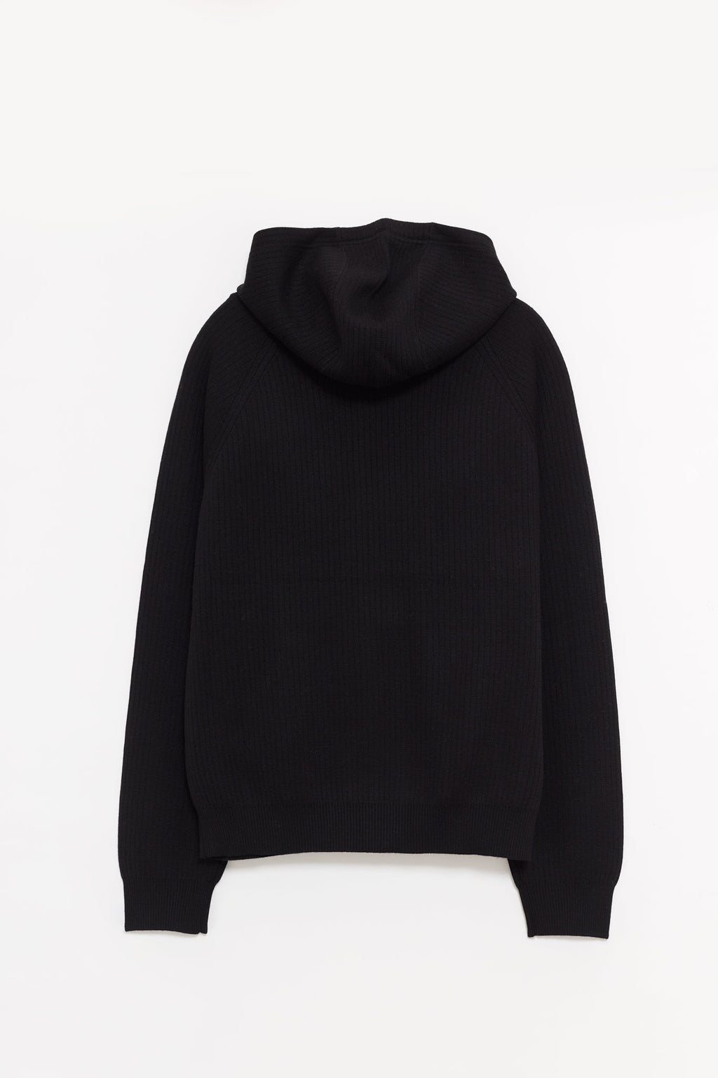CASABLANCA BLACK RIB MERINO HOODIE