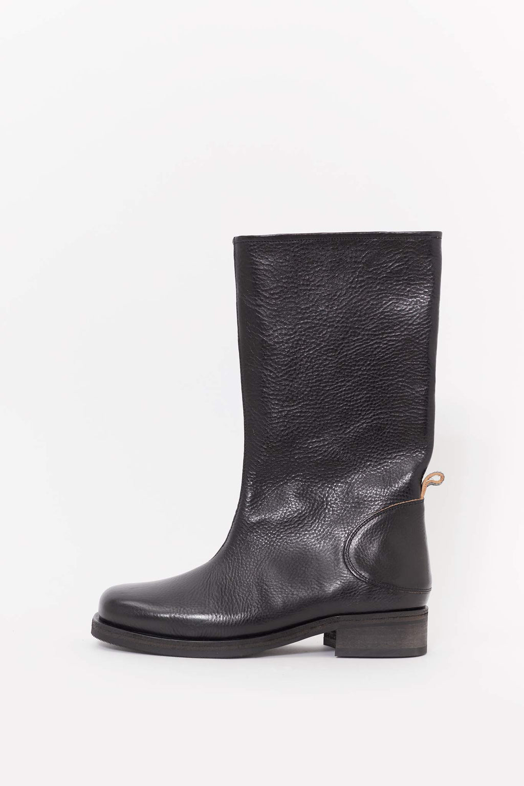 OUR LEGACY DEEP BLACK LEATHER HAUL CAMION BOOTS