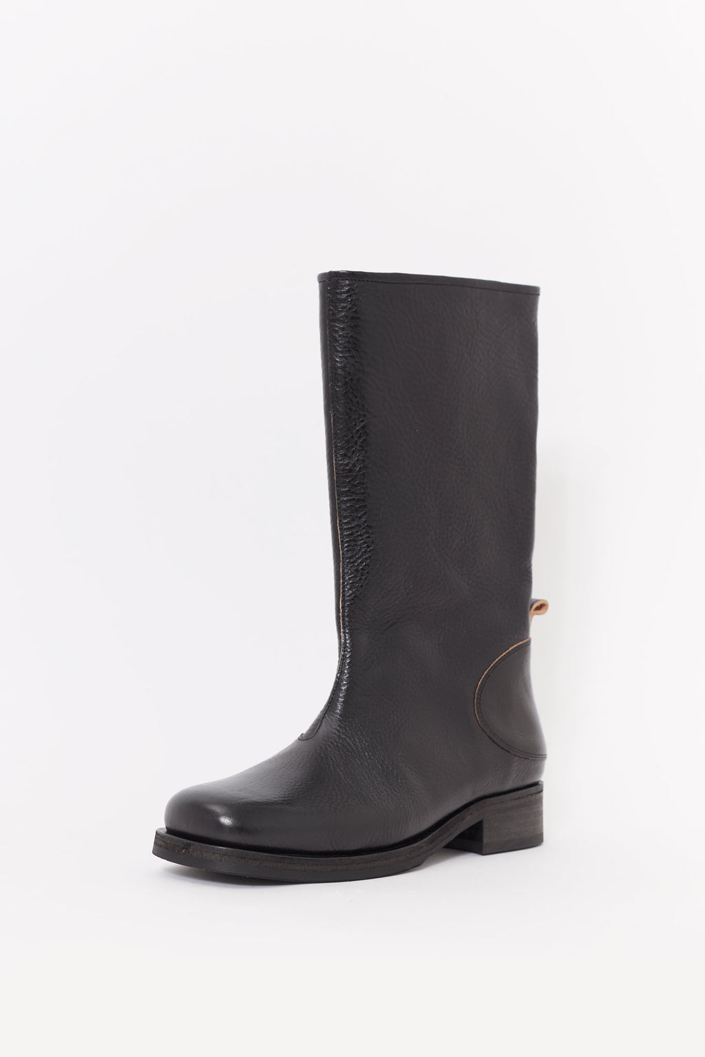 OUR LEGACY DEEP BLACK LEATHER HAUL CAMION BOOTS