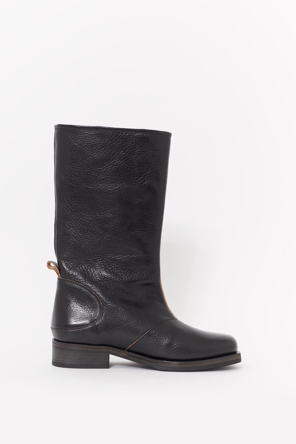 OUR LEGACY DEEP BLACK LEATHER HAUL CAMION BOOTS