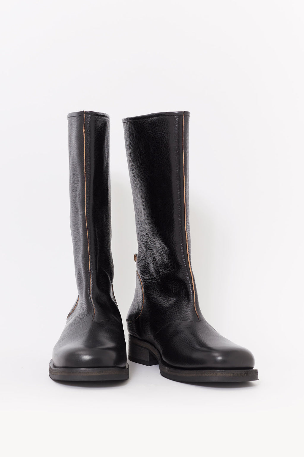 OUR LEGACY DEEP BLACK LEATHER HAUL CAMION BOOTS