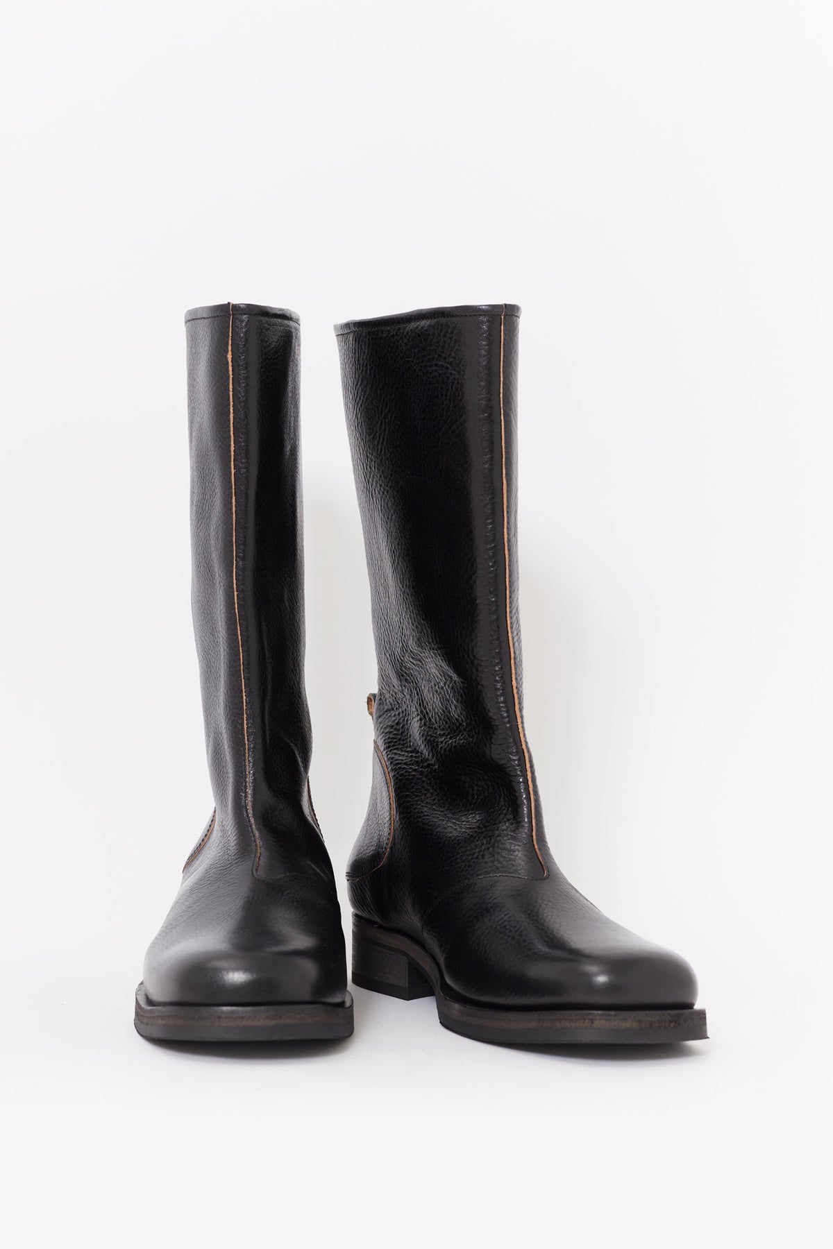 OUR LEGACY DEEP BLACK LEATHER HAUL CAMION BOOTS