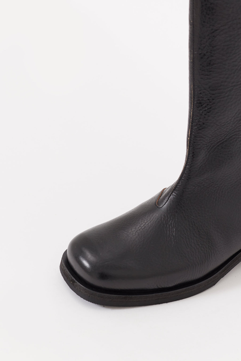 OUR LEGACY DEEP BLACK LEATHER HAUL CAMION BOOTS