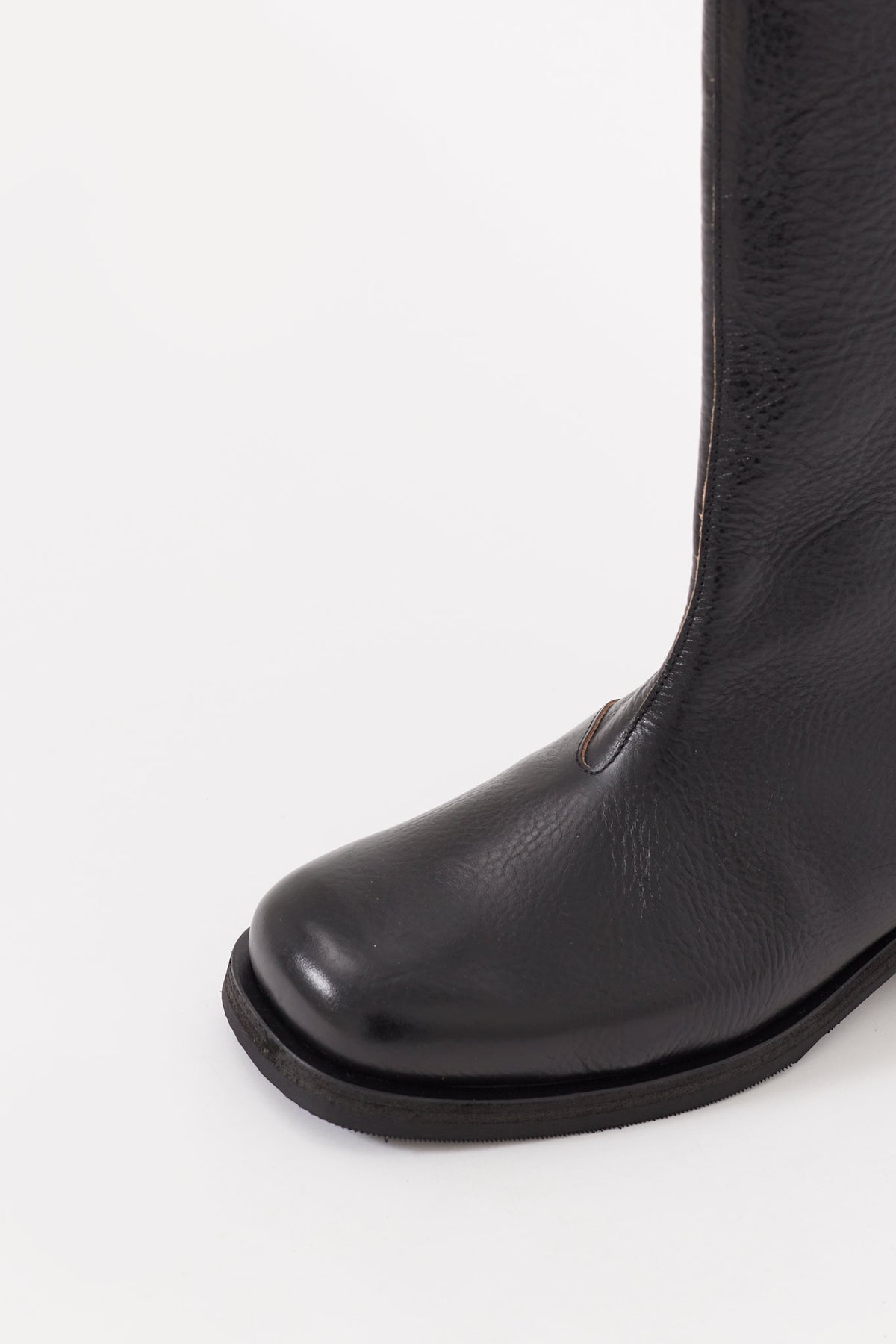 OUR LEGACY DEEP BLACK LEATHER HAUL CAMION BOOTS