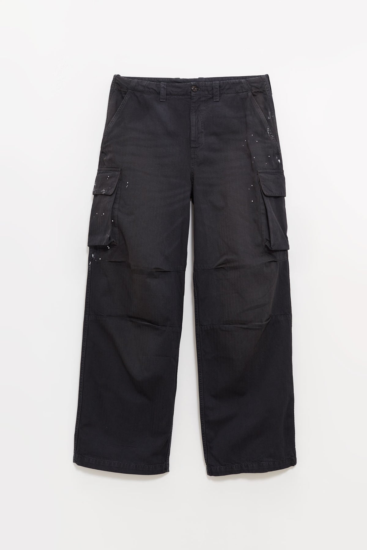 OUR LEGACY NEBULA WASH JUNGLE HERRINGBONE MOUNT CARGO TROUSERS