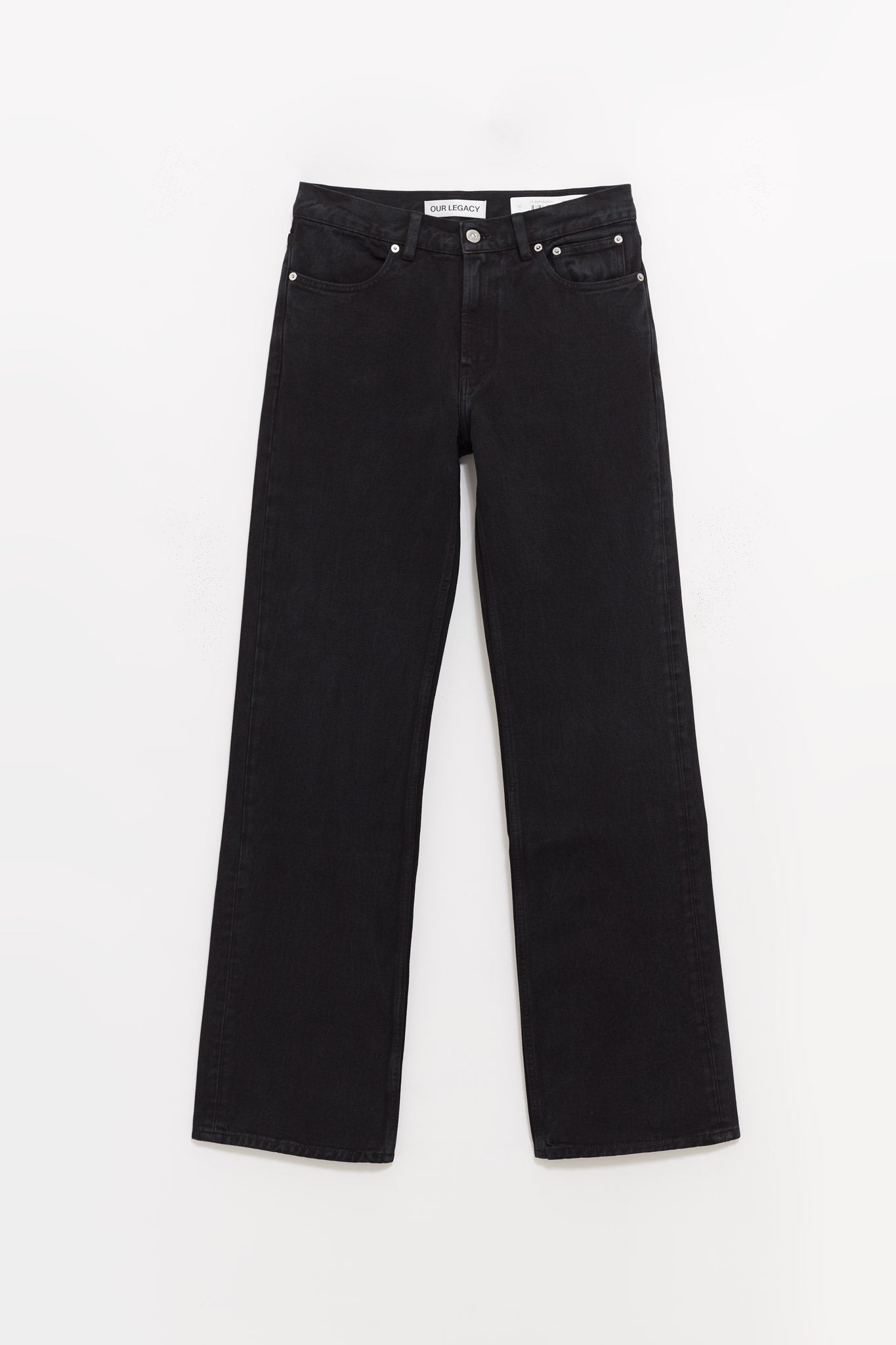 OUR LEGACY OVERDYED HIGHWAY BLACK CARLSON CUT JEANS