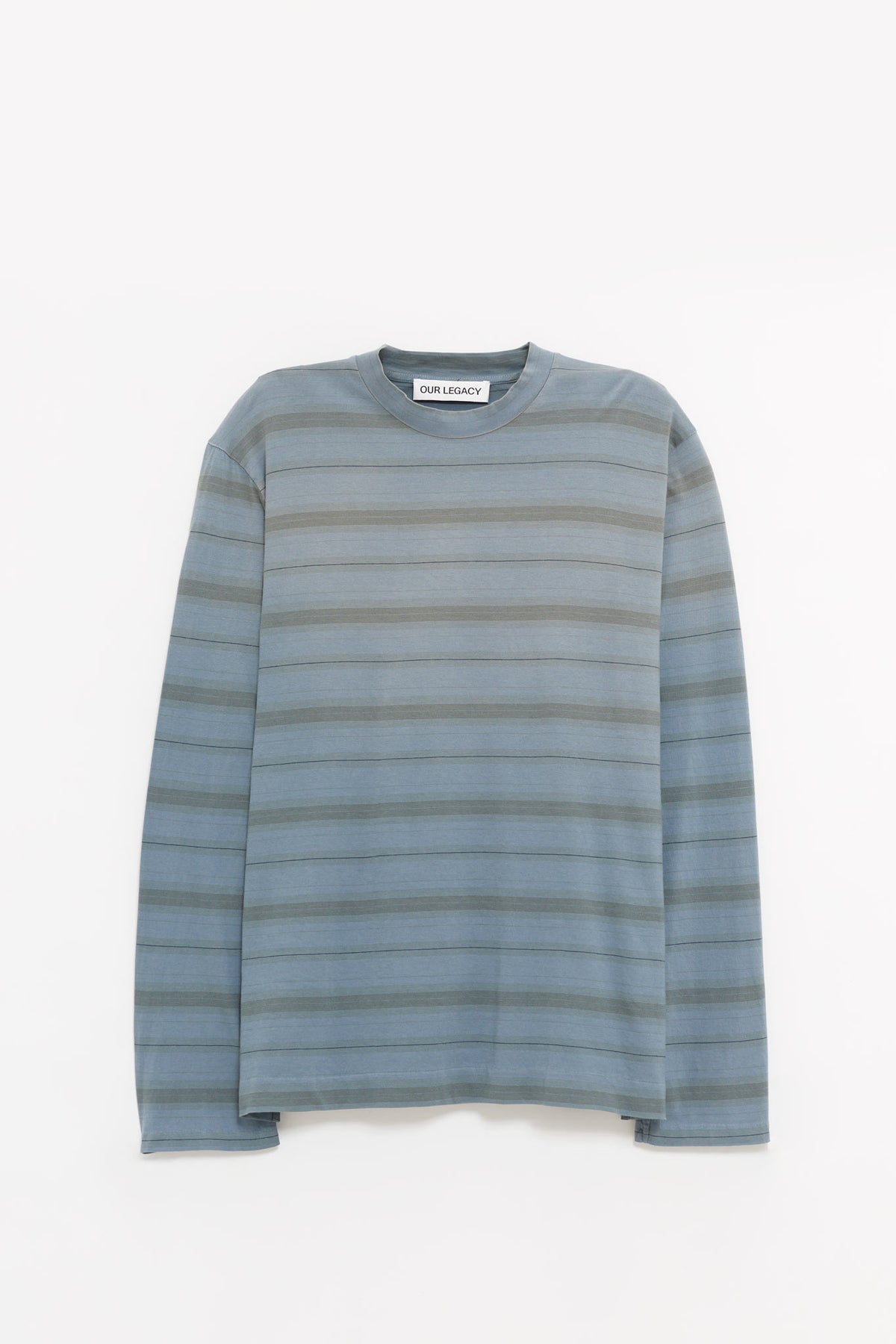 OUR LEGACY SPRAY FADE GHOST STRIPE BOX LONGSLEEVE T SHIRT