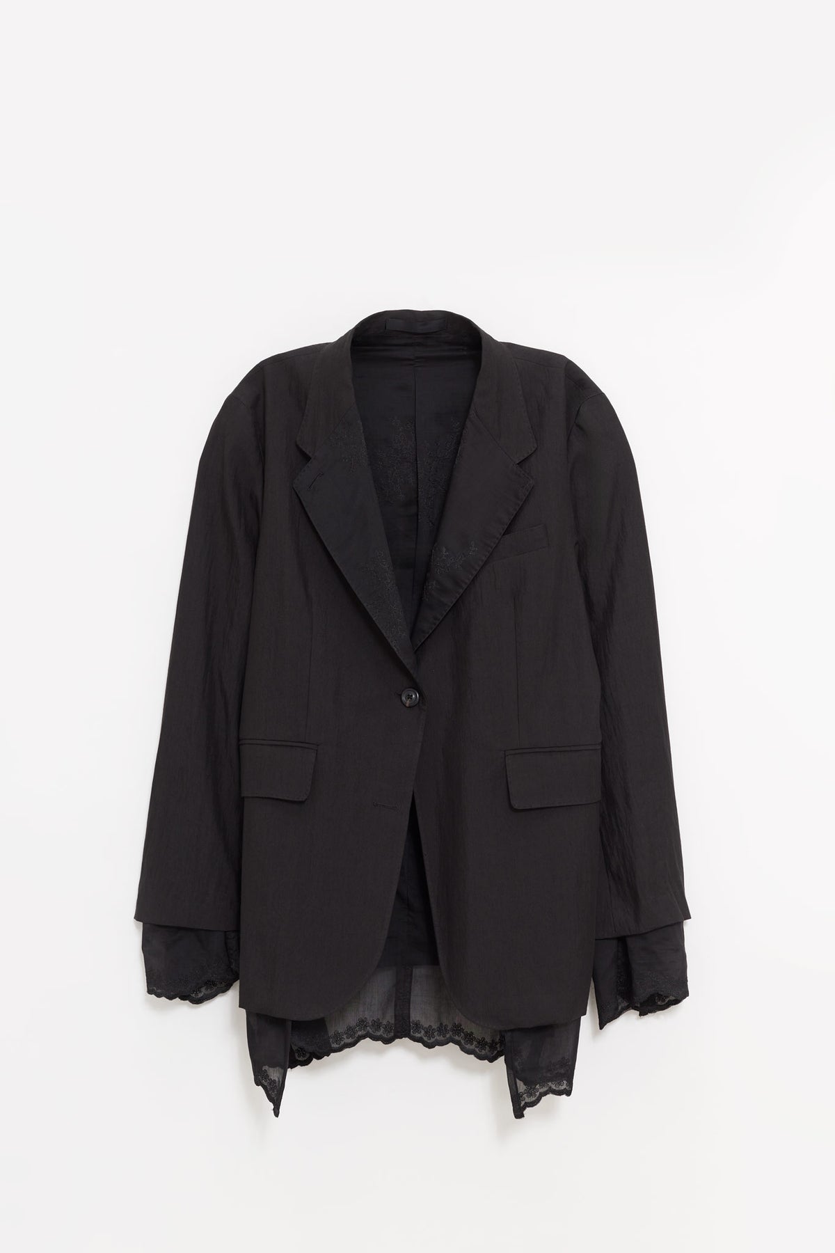 OUR LEGACY SOOT BLACK TECHFLAX REVERSIBLE DRIP BLAZER