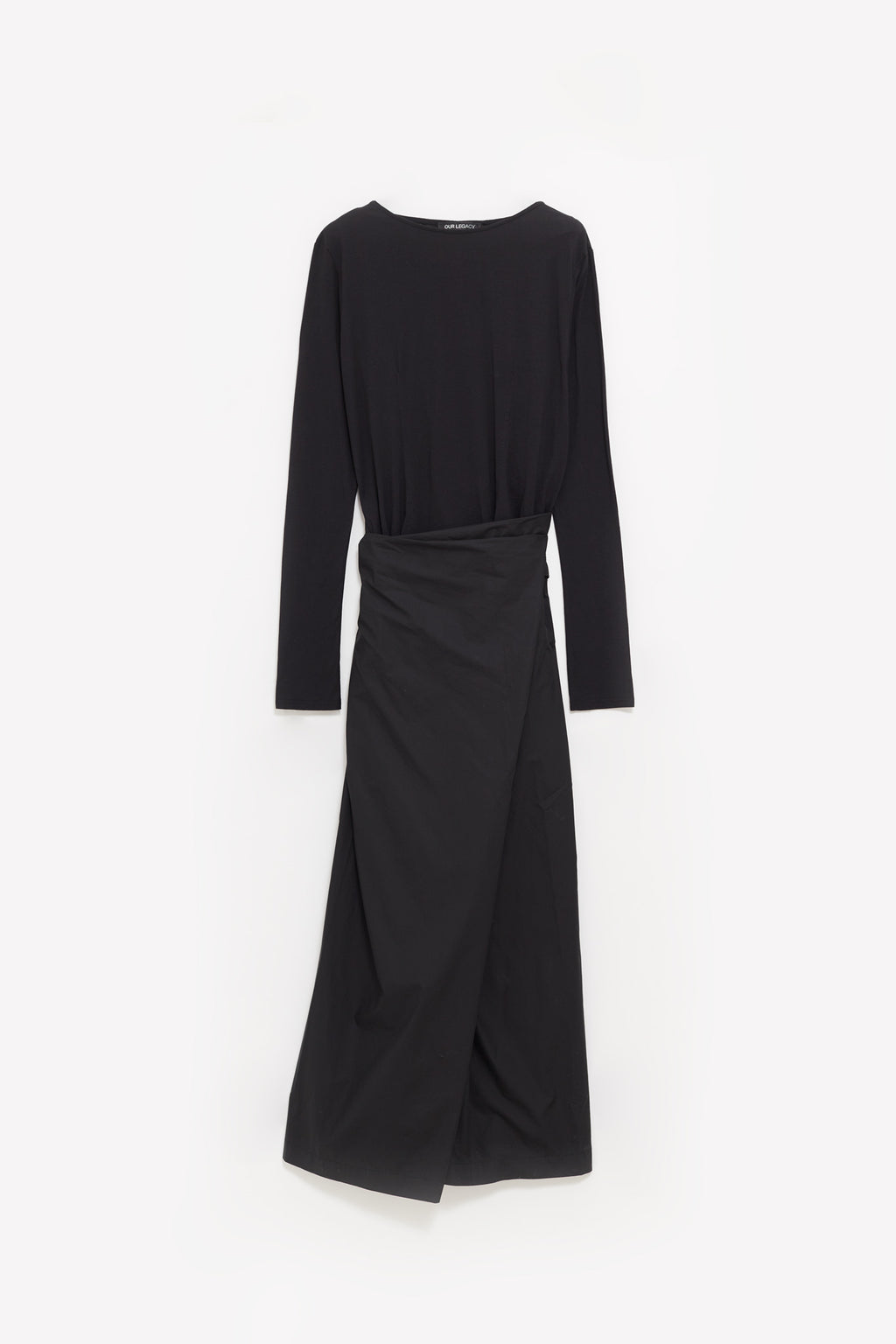OUR LEGACY VOID BLACK CLEAN JERSEY TWISTED DRESS