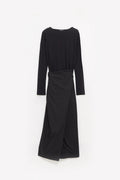 OUR LEGACY VOID BLACK CLEAN JERSEY TWISTED DRESS