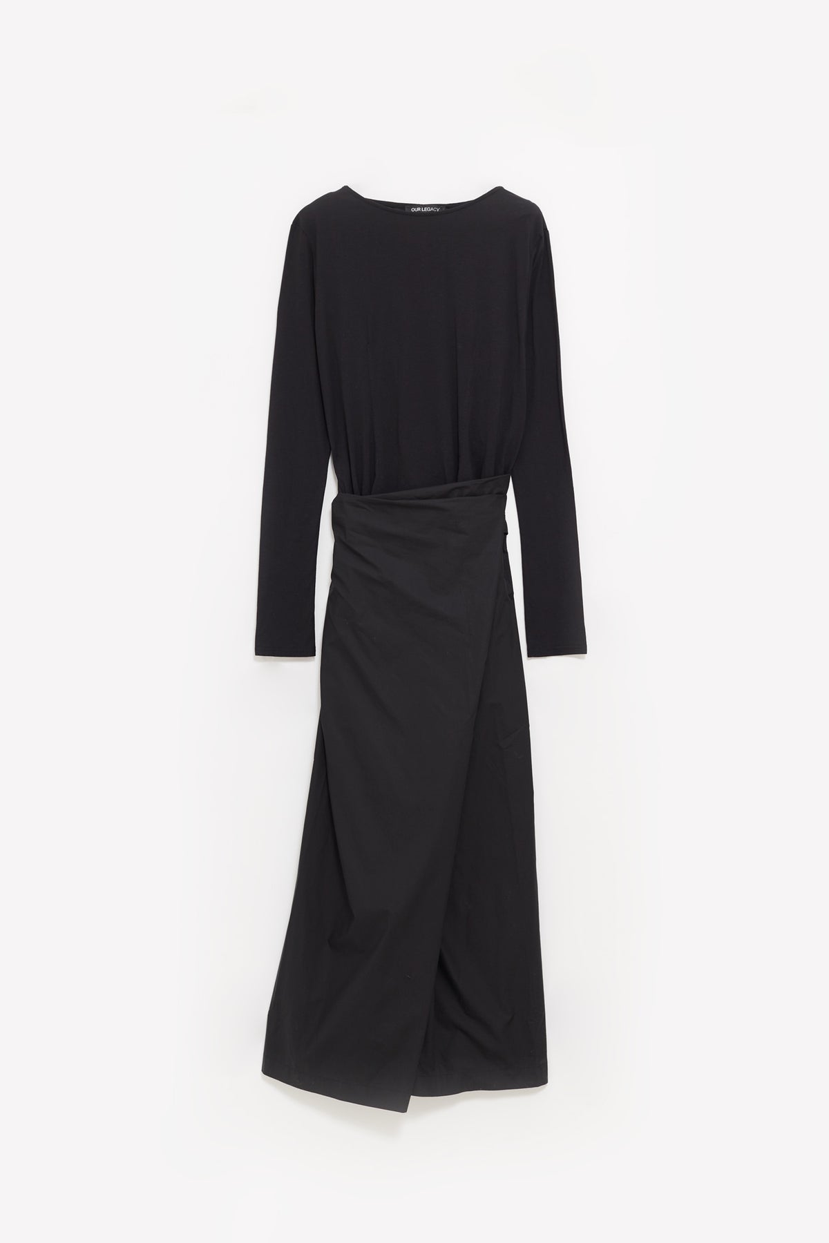 OUR LEGACY VOID BLACK CLEAN JERSEY TWISTED DRESS