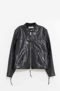 OUR LEGACY WHISKER BLACK BUFFED LAMBSKIN YUREI LEATHER JACKET