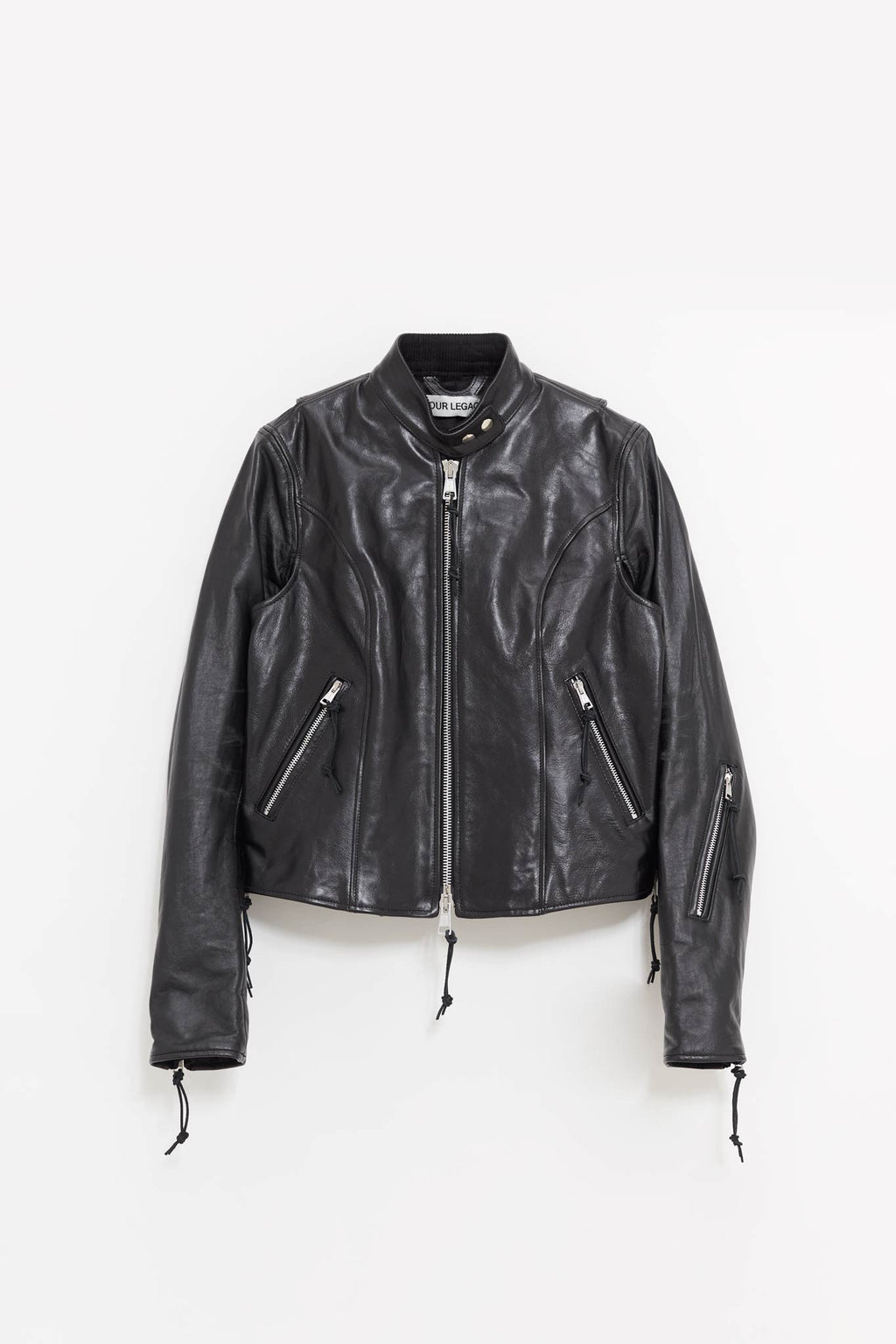 OUR LEGACY WHISKER BLACK BUFFED LAMBSKIN YOKAI LEATHER JACKET