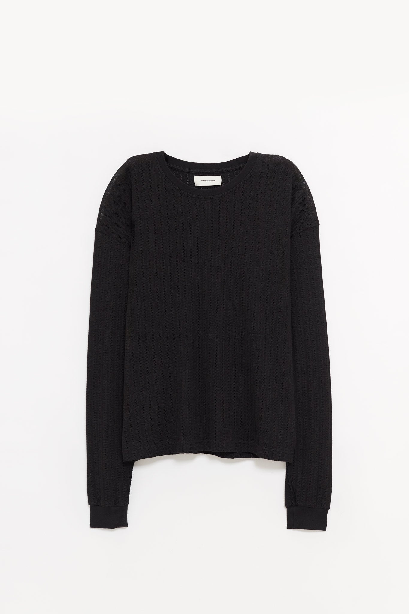MFPEN BLACK LACE STRIPE RELAXED LS T SHIRT