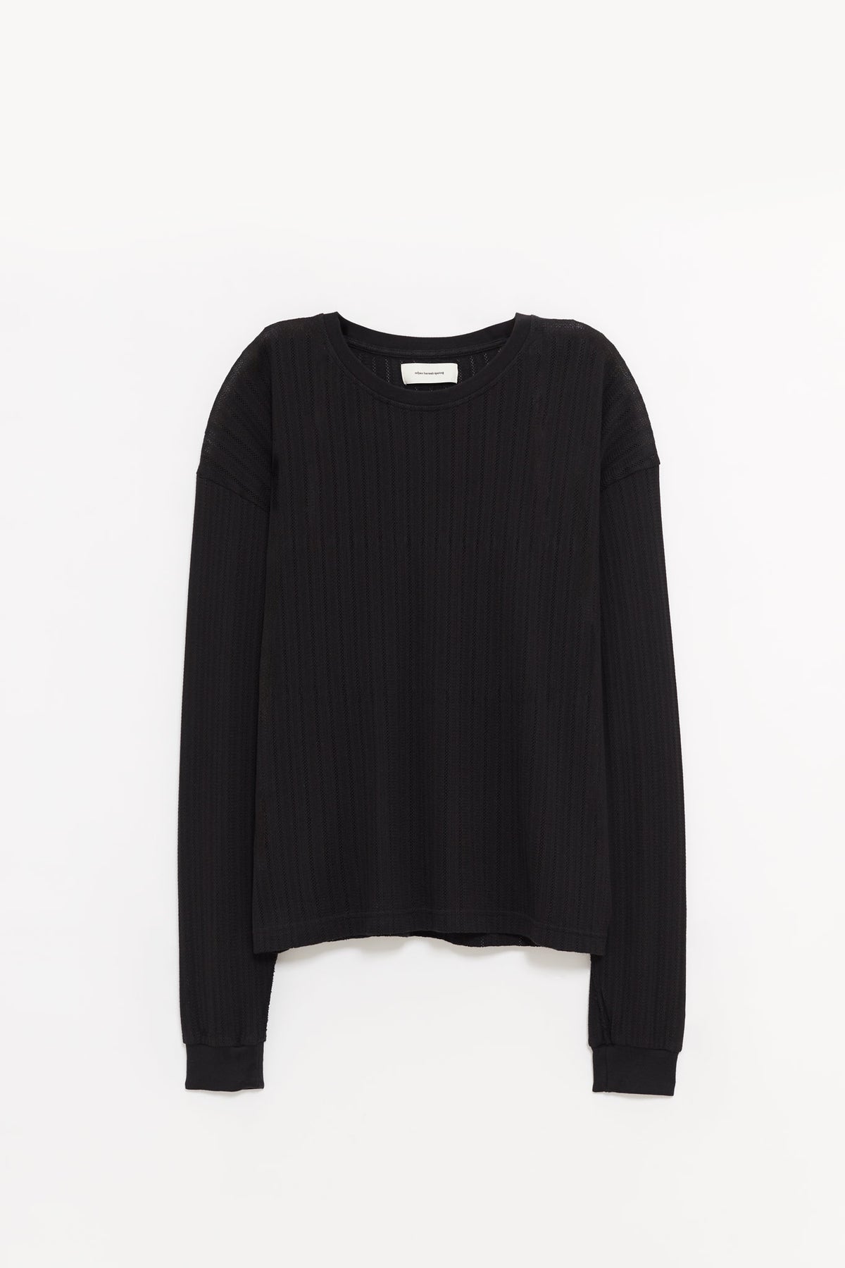 MFPEN BLACK LACE STRIPE RELAXED LS T SHIRT