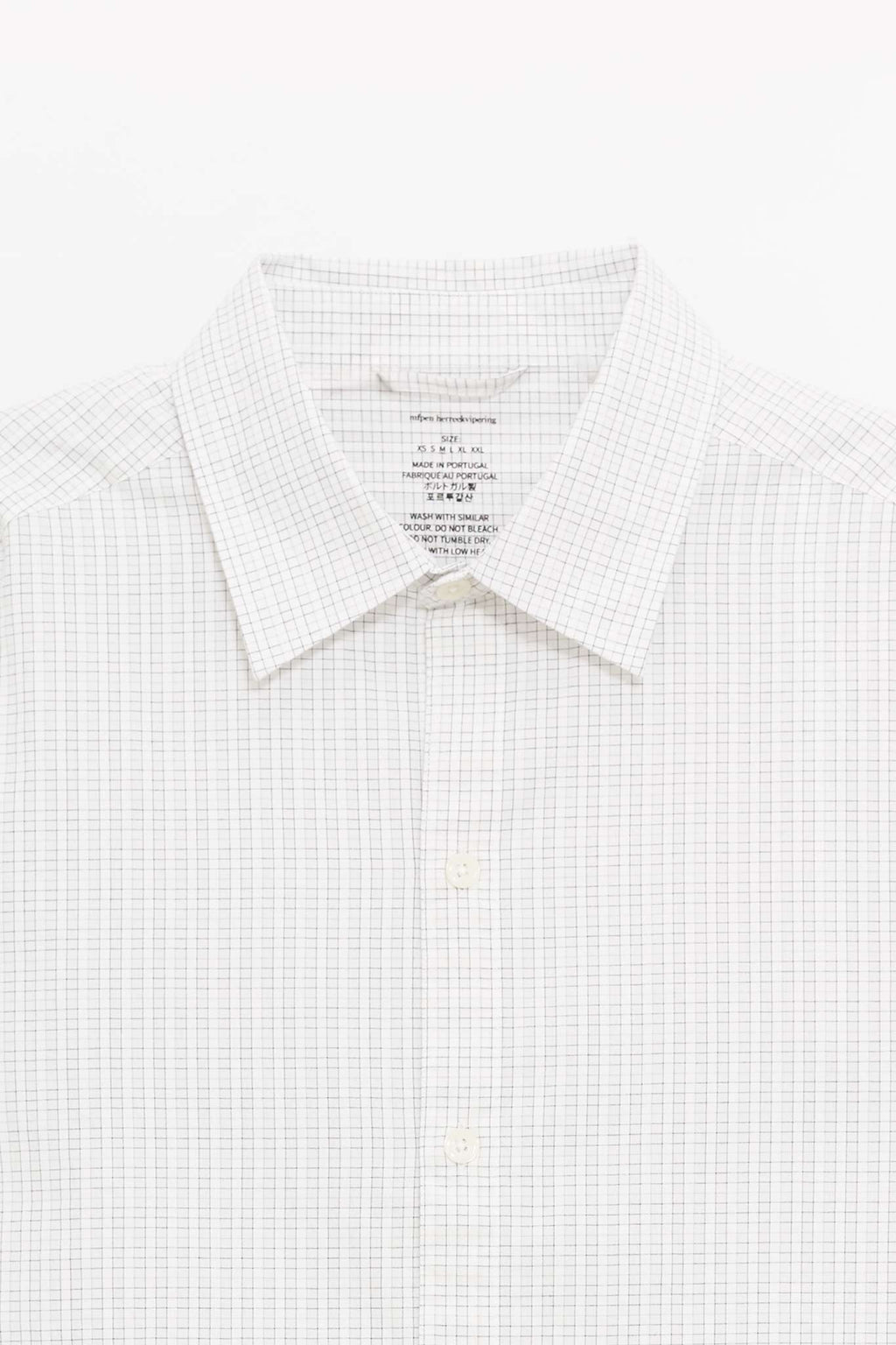 MFPEN WHITE CONNECTION CHECK GENEROUS SHIRT