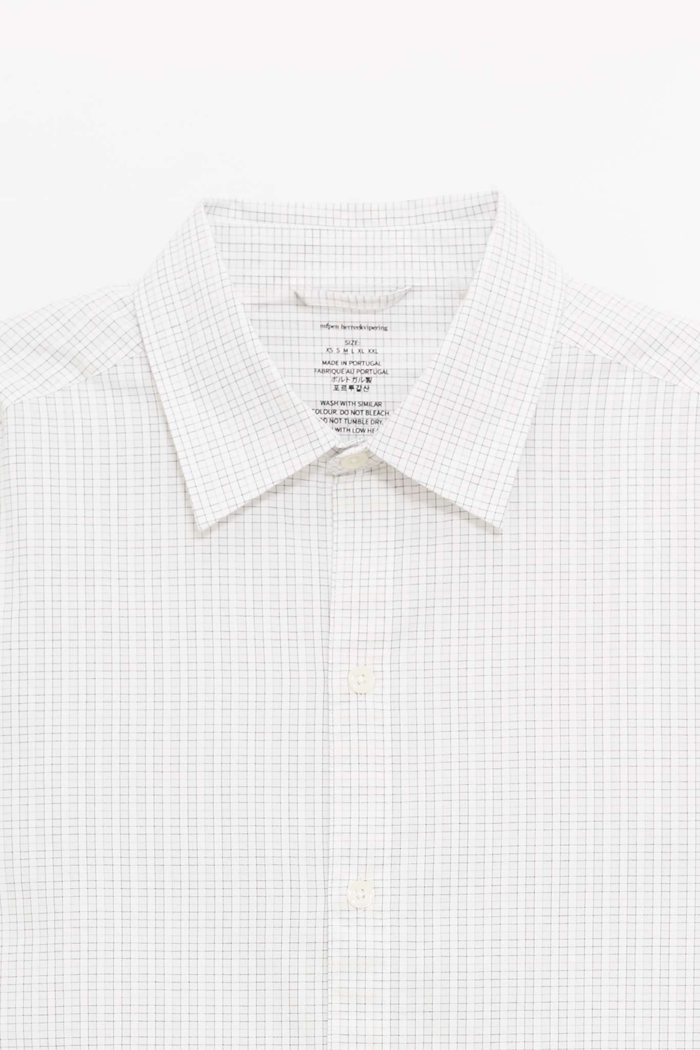 MFPEN WHITE CONNECTION CHECK GENEROUS SHIRT