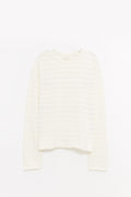 MFPEN OFF WHITE STRIPE ROUND NECK SWEATER