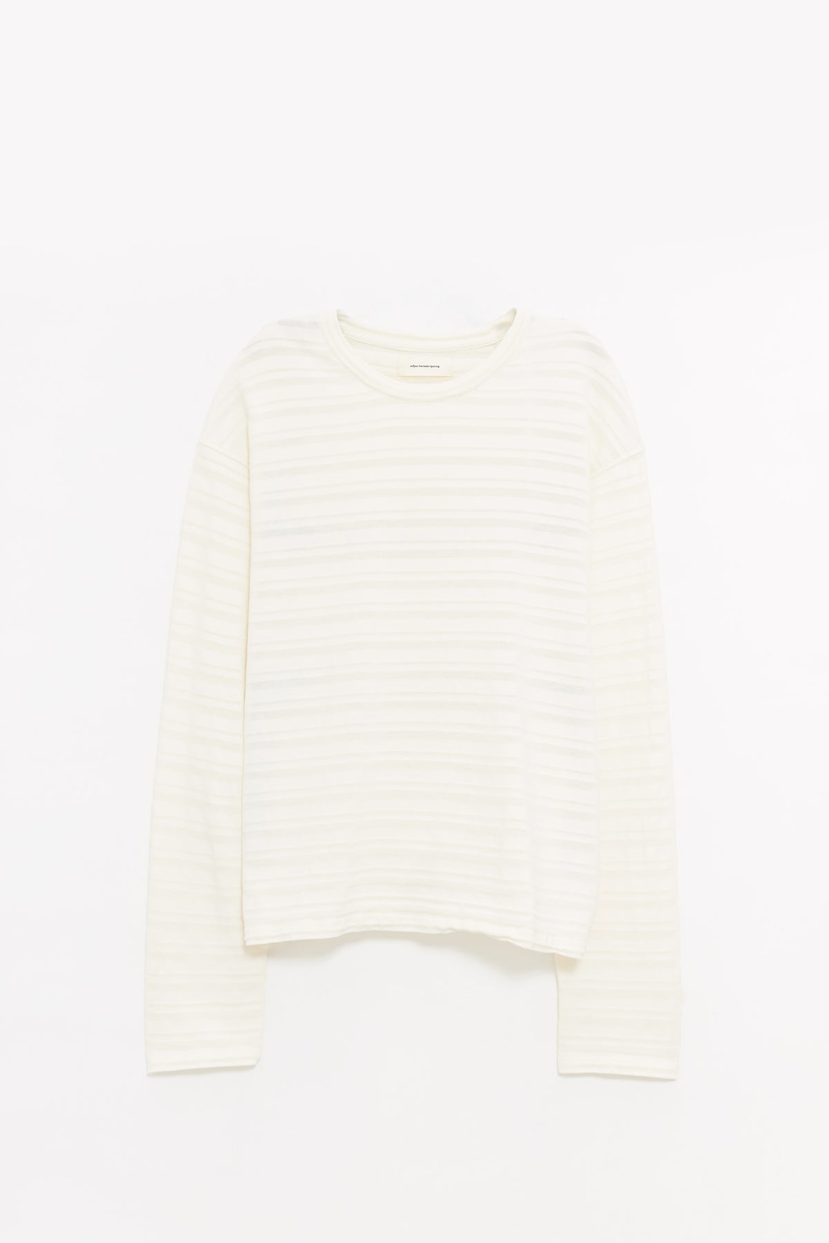 MFPEN OFF WHITE STRIPE ROUND NECK SWEATER
