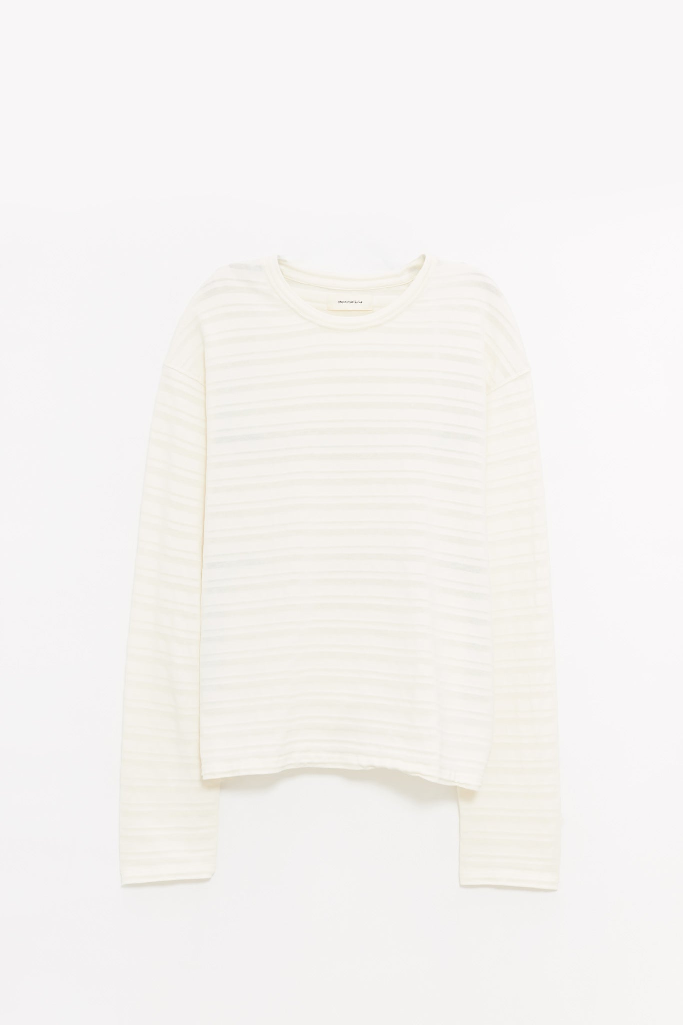MFPEN OFF WHITE STRIPE ROUND NECK SWEATER