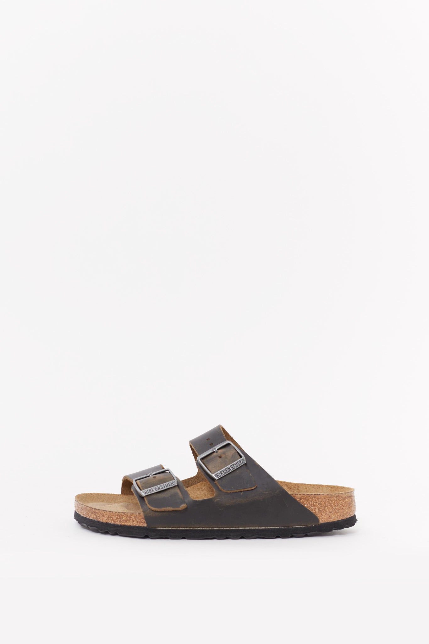 BIRKENSTOCK FADED KHAKI ARIZONA REGULAR SOFT FOOTBED OILED LEATHER SANDALS