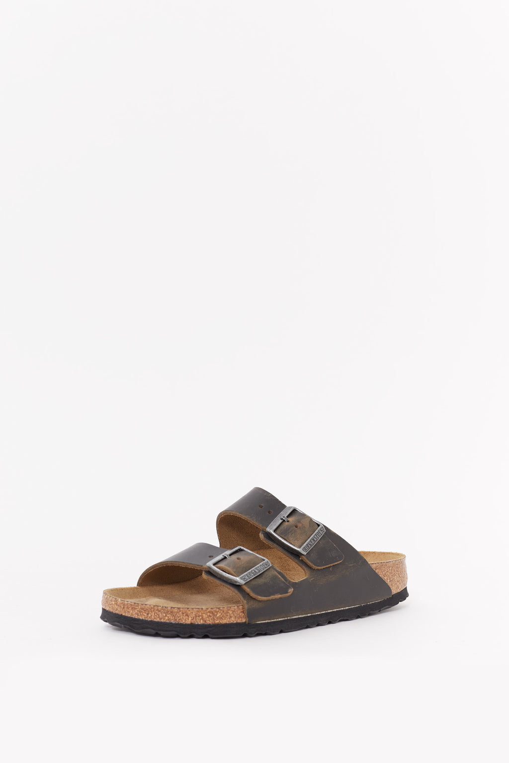 BIRKENSTOCK FADED KHAKI ARIZONA REGULAR SOFT FOOTBED OILED LEATHER SANDALS