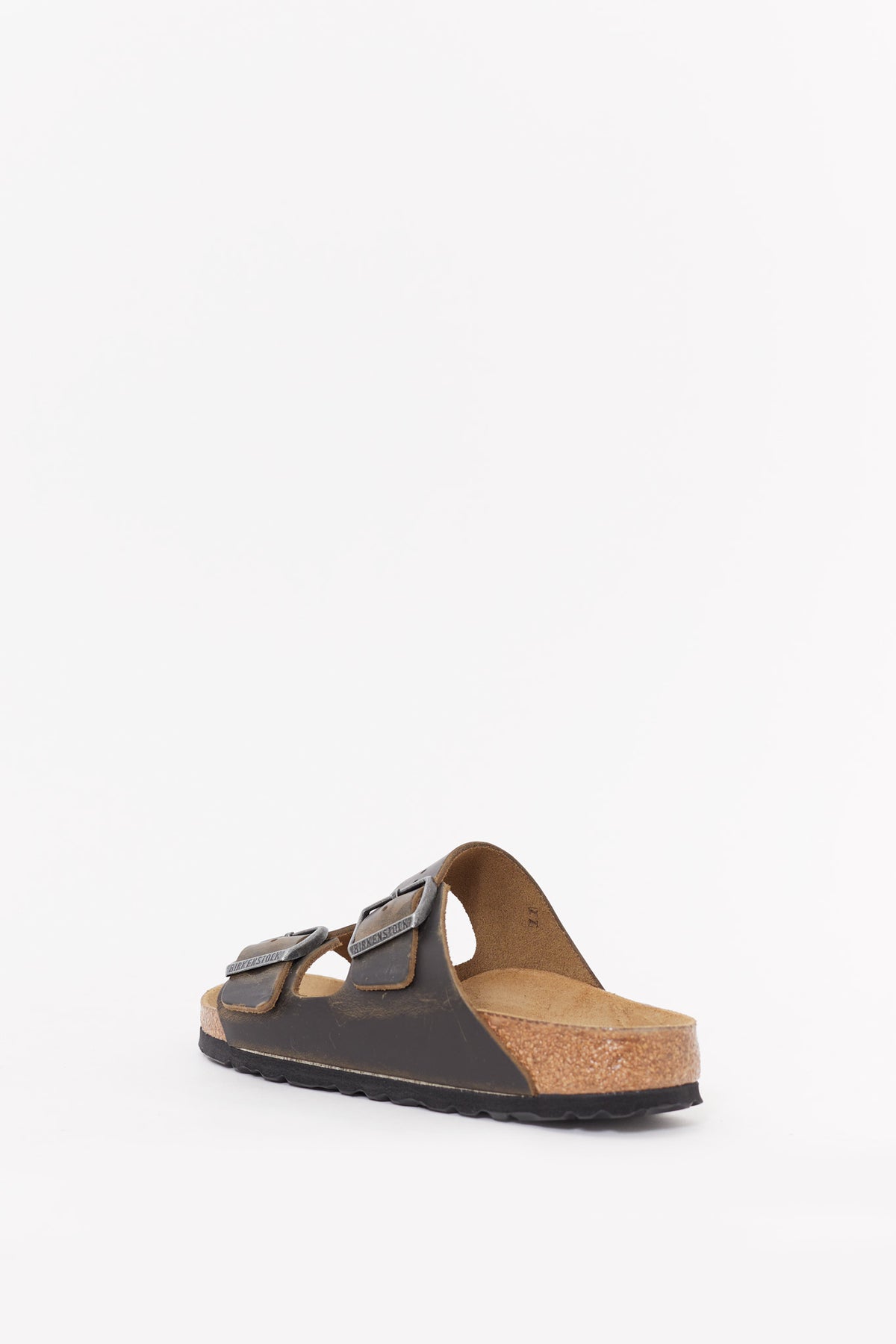 BIRKENSTOCK FADED KHAKI ARIZONA REGULAR SOFT FOOTBED OILED LEATHER SANDALS