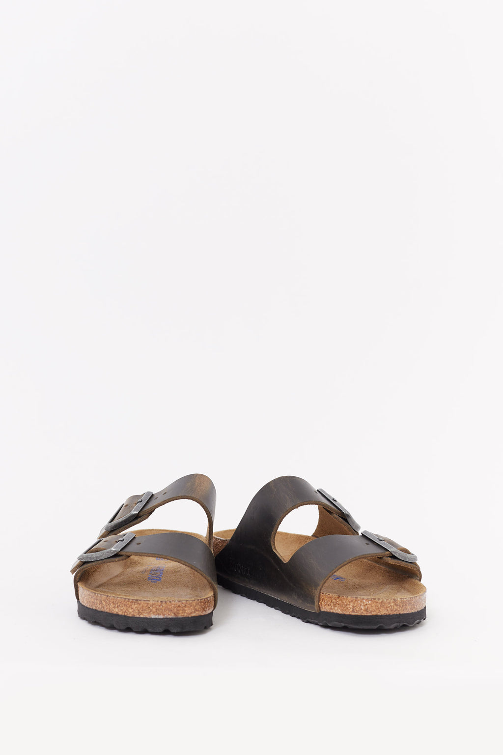 BIRKENSTOCK FADED KHAKI ARIZONA REGULAR SOFT FOOTBED OILED LEATHER SANDALS