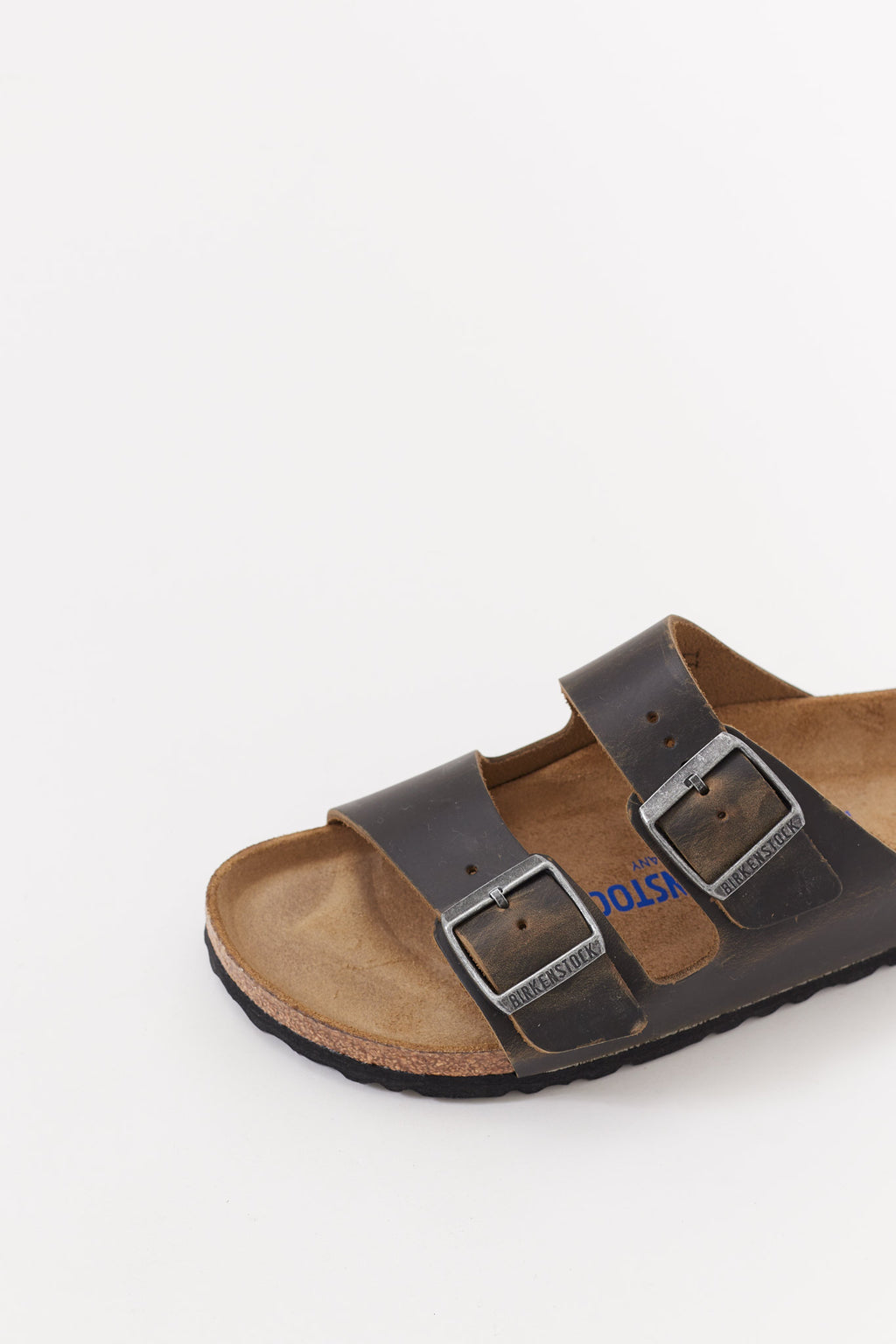 BIRKENSTOCK FADED KHAKI ARIZONA REGULAR SOFT FOOTBED OILED LEATHER SANDALS