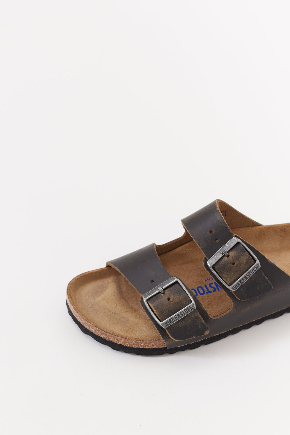 BIRKENSTOCK FADED KHAKI ARIZONA REGULAR SOFT FOOTBED OILED LEATHER SANDALS