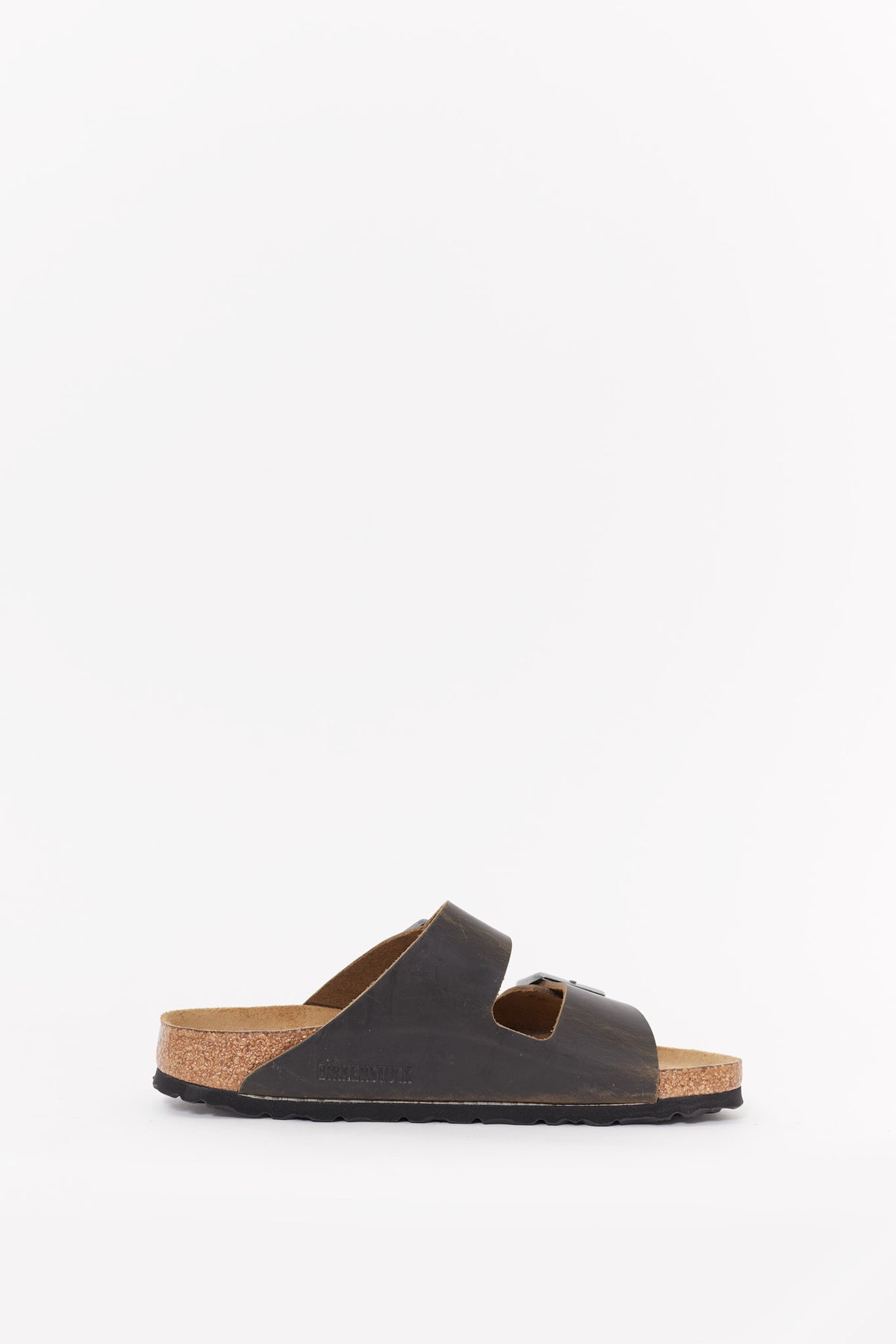 BIRKENSTOCK FADED KHAKI ARIZONA NARROWARIZONA SOFT FOOTBED OILED LEATHER SANDALS