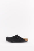 BIRKENSTOCK BLACK BOSTON REGULAR SUEDE LEATHER CLOGS