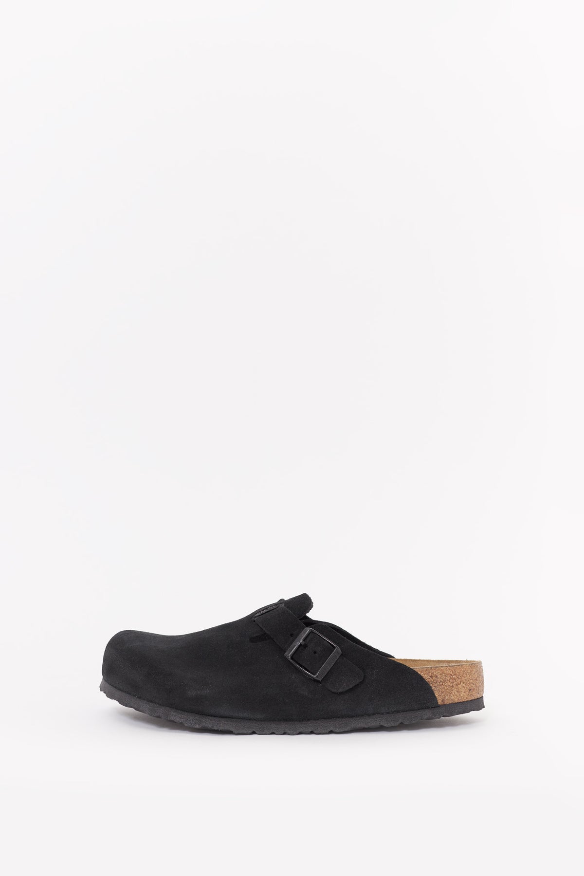 BIRKENSTOCK BLACK BOSTON REGULAR SUEDE LEATHER CLOGS