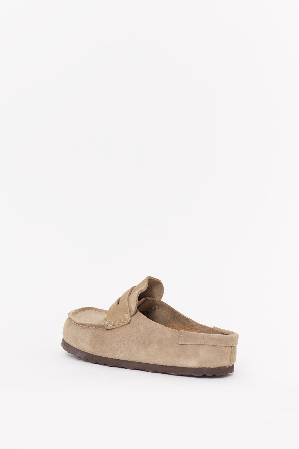 BIRKENSTOCK TAUPE NAPLES NARROW WRAPPED OILED LEATHER CLOGS