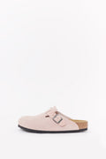 BIRKENSTOCK PINK CLAY BOSTON NARROW SUEDE LEATHER CLOGS