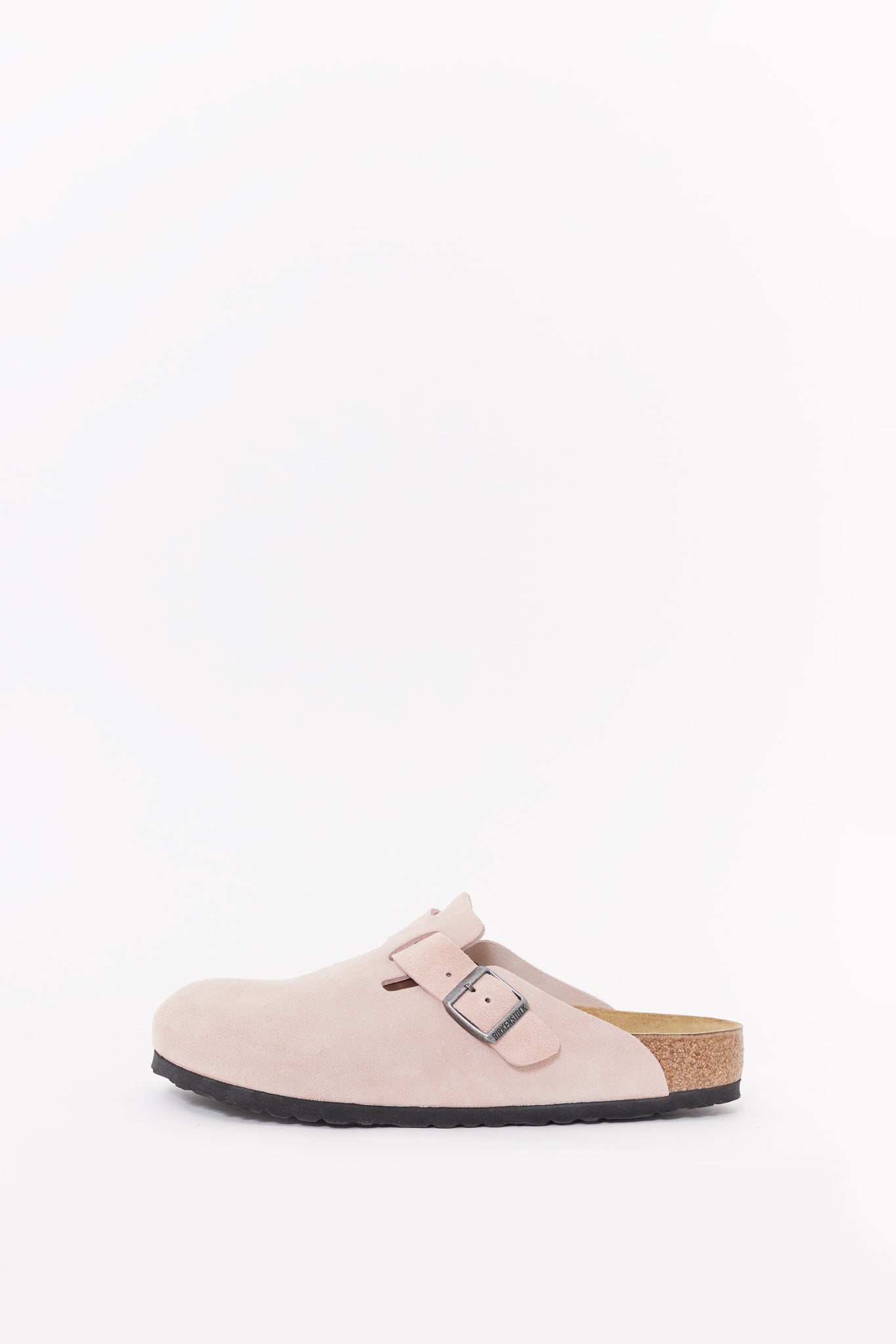 BIRKENSTOCK PINK CLAY BOSTON NARROW SUEDE LEATHER CLOGS