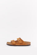 BIRKENSTOCK MINK ARIZONA NARROW SOFT FOOTBED SUEDE LEATHER SANDALS
