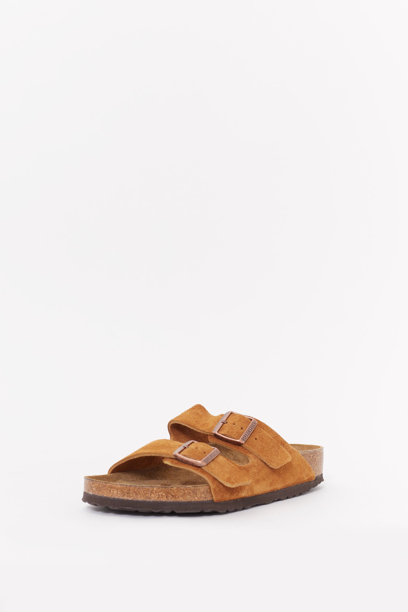 BIRKENSTOCK MINK ARIZONA NARROW SOFT FOOTBED SUEDE LEATHER SANDALS