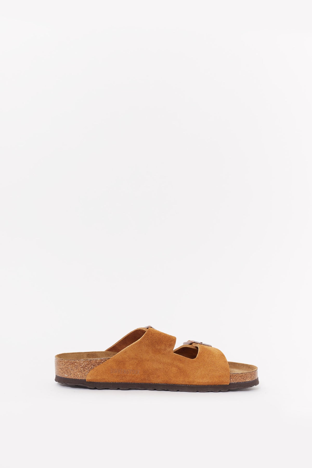 BIRKENSTOCK MINK ARIZONA REGULAR SOFT FOOTBED SUEDE LEATHER SANDALS