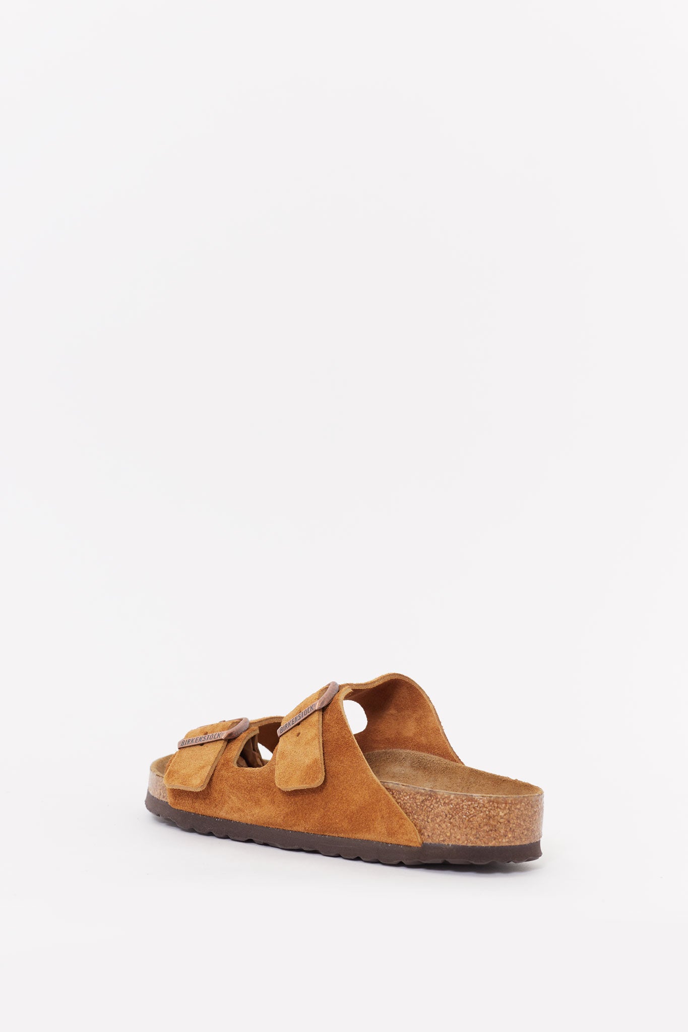 BIRKENSTOCK MINK ARIZONA REGULAR SOFT FOOTBED SUEDE LEATHER SANDALS