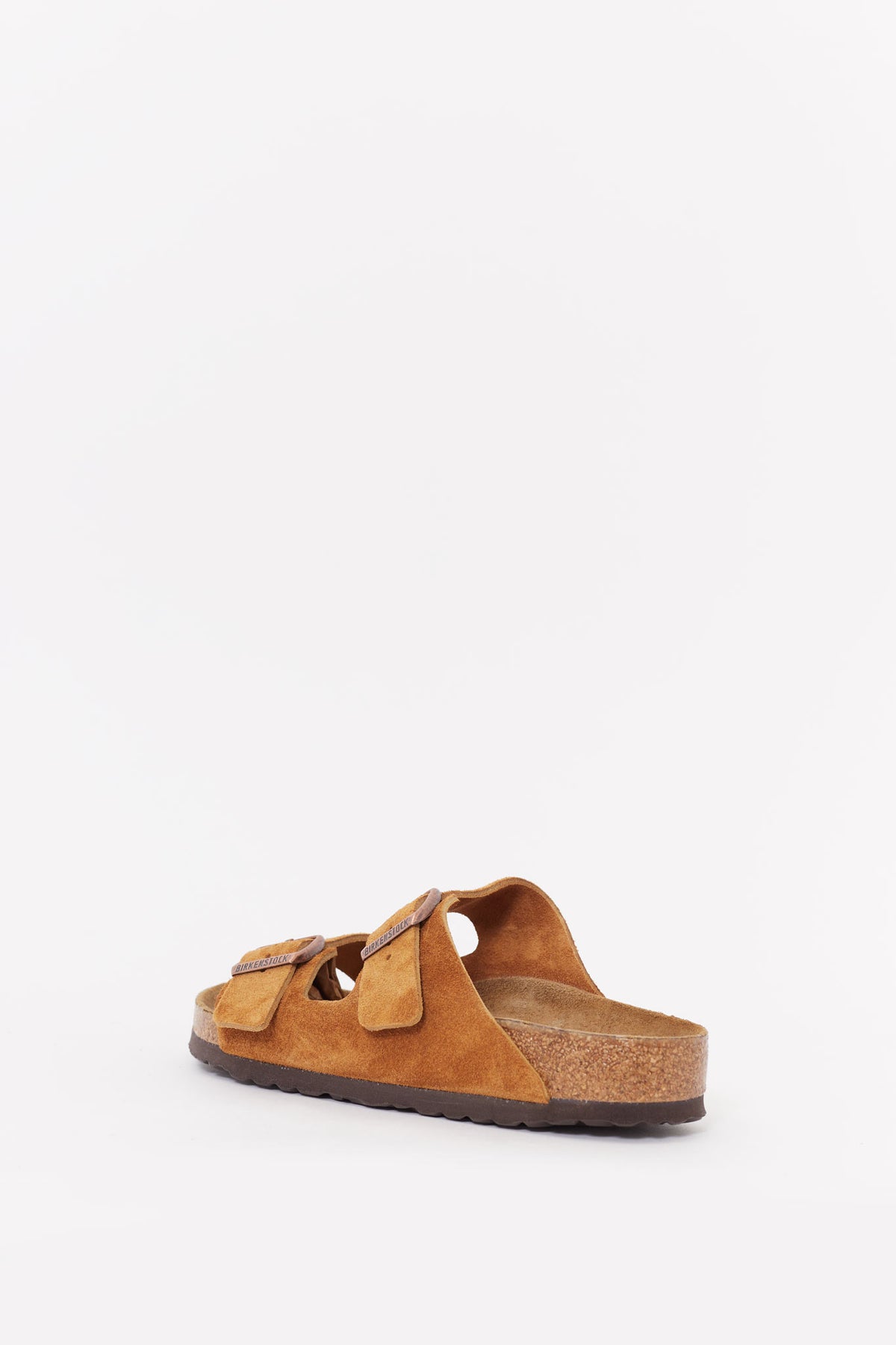 BIRKENSTOCK MINK ARIZONA REGULAR SOFT FOOTBED SUEDE LEATHER SANDALS