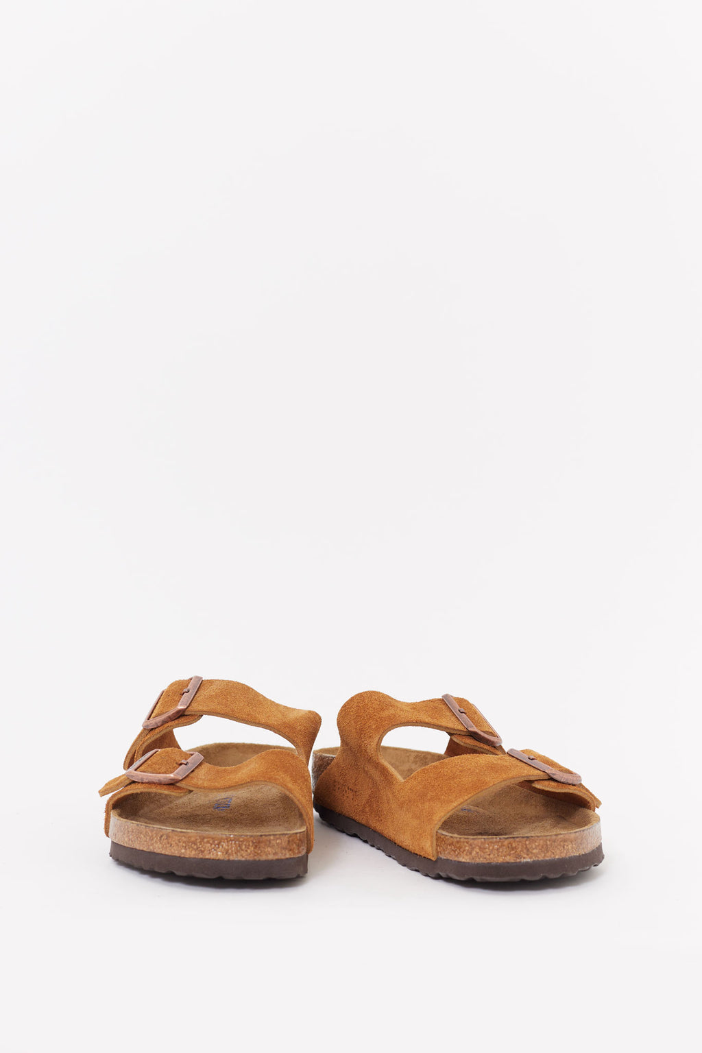 BIRKENSTOCK MINK ARIZONA REGULAR SOFT FOOTBED SUEDE LEATHER SANDALS