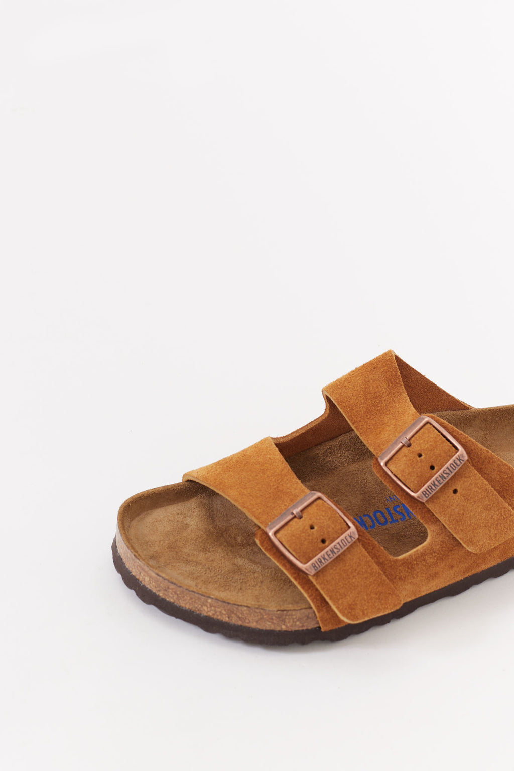 BIRKENSTOCK MINK ARIZONA REGULAR SOFT FOOTBED SUEDE LEATHER SANDALS