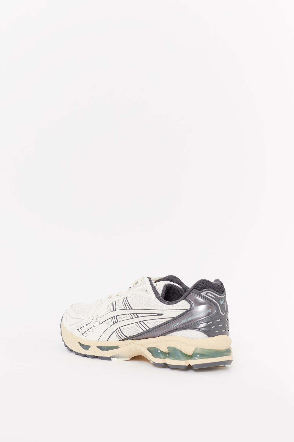 ASICS CREAM OBSIDIAN GREY GEL KAYANO 14 SNEAKERS
