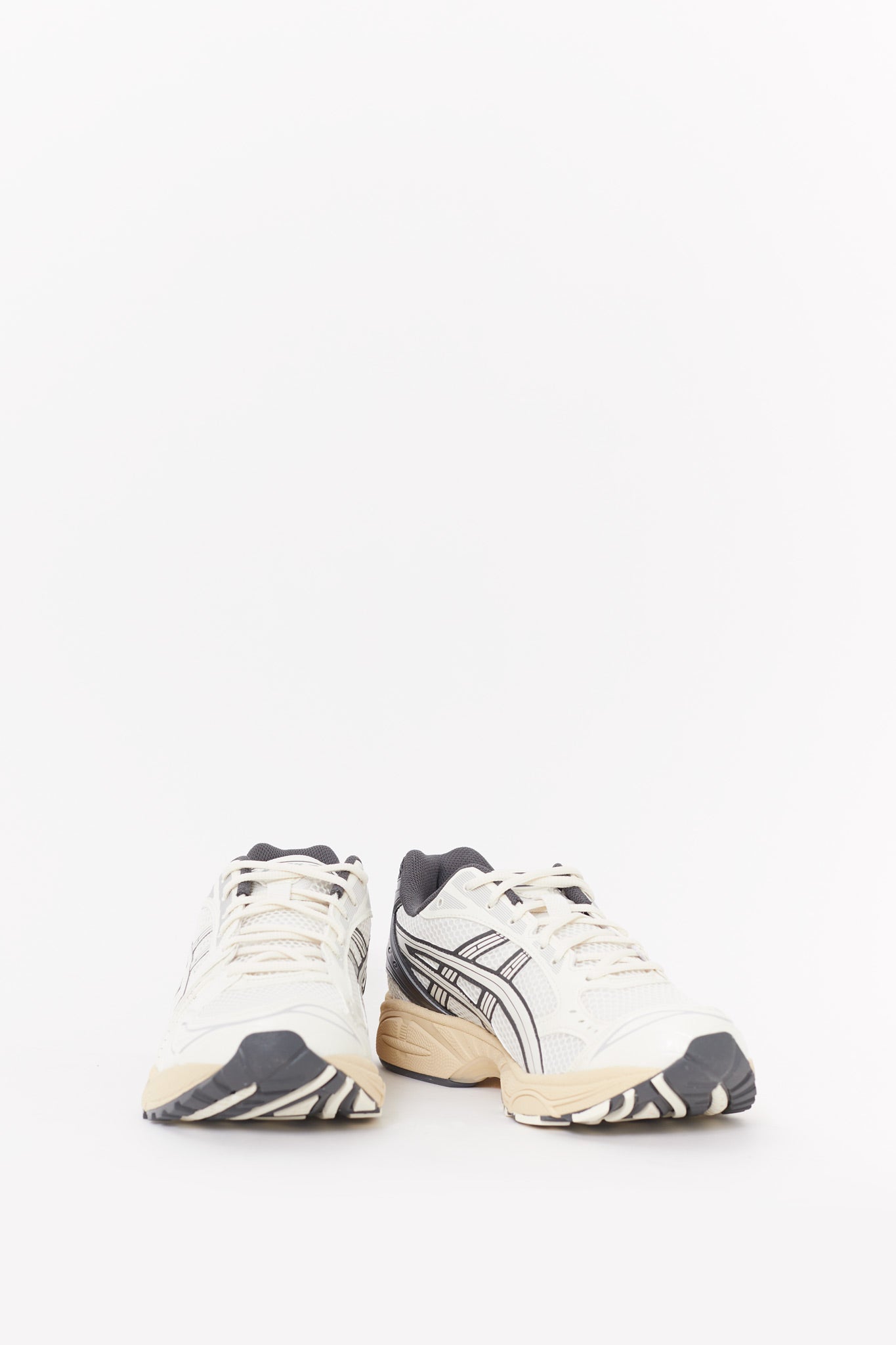 ASICS CREAM OBSIDIAN GREY GEL KAYANO 14 SNEAKERS