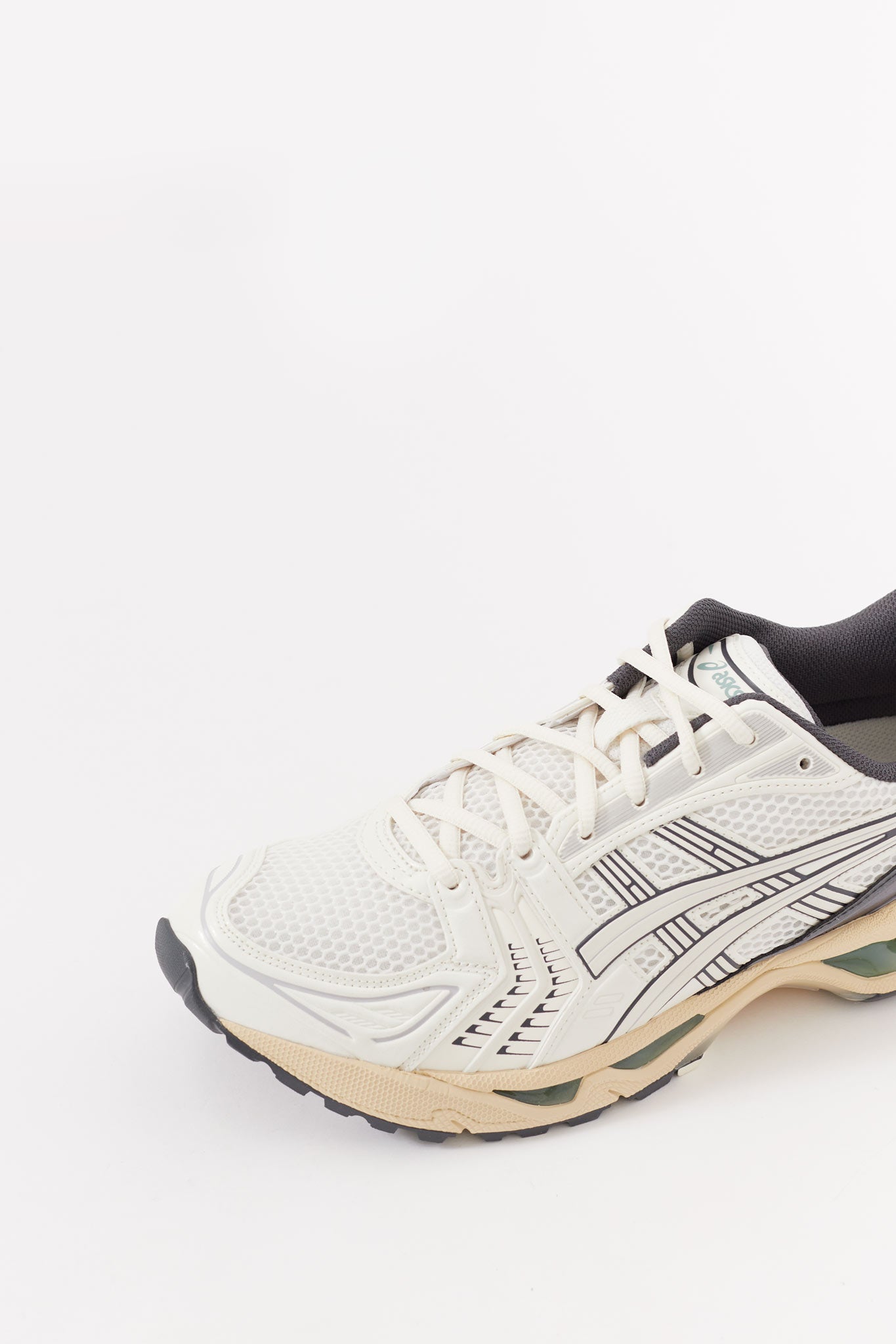 ASICS CREAM OBSIDIAN GREY GEL KAYANO 14 SNEAKERS