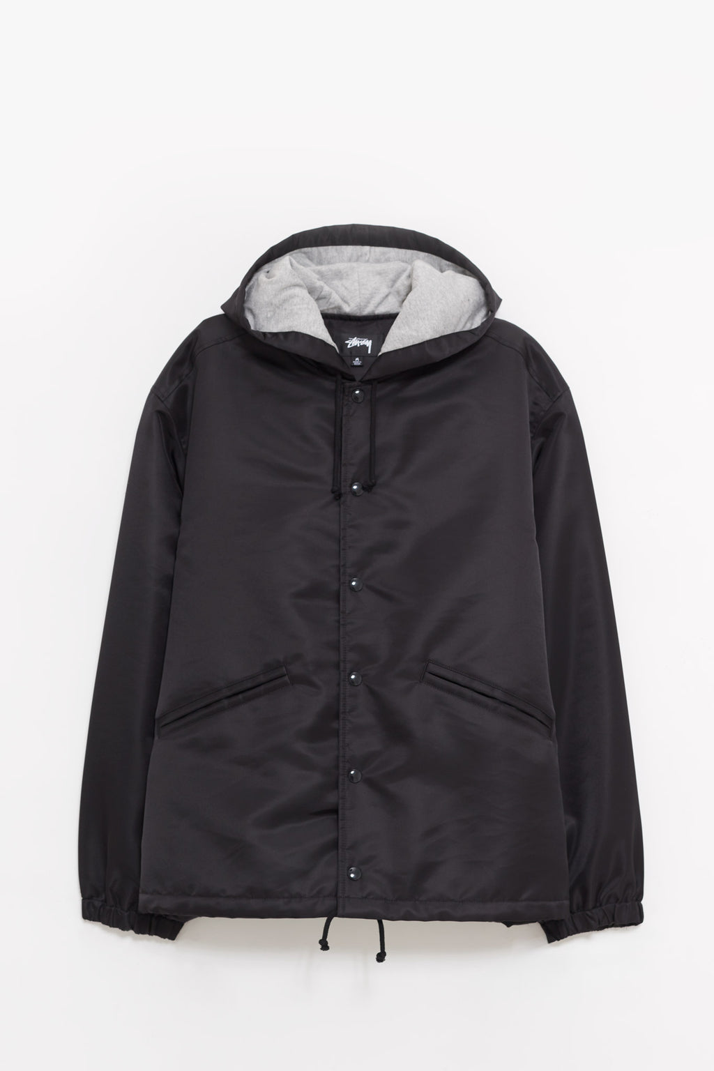 STUSSY 1 BLACK HOODED COACHES JACKET