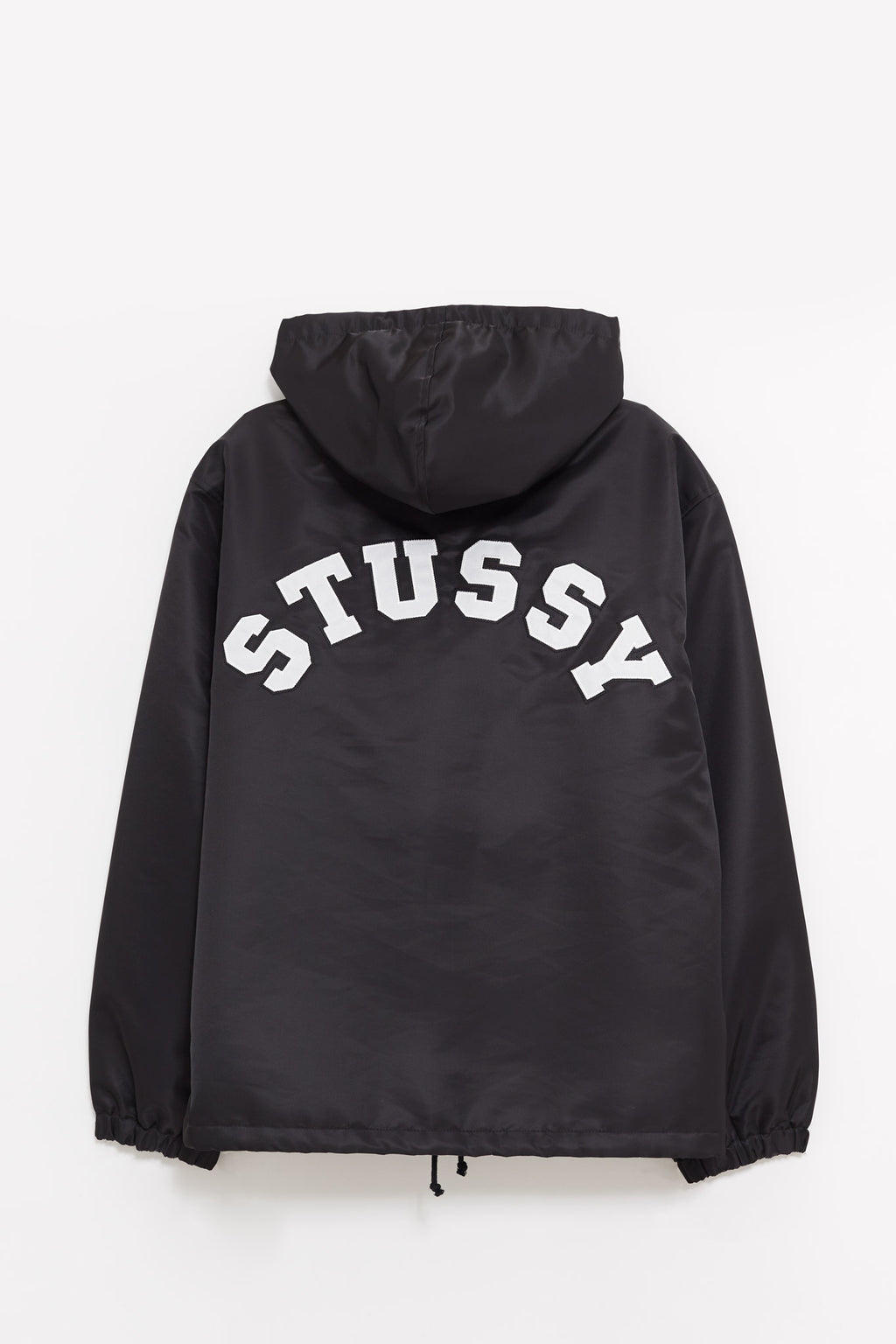 STUSSY 1 BLACK HOODED COACHES JACKET