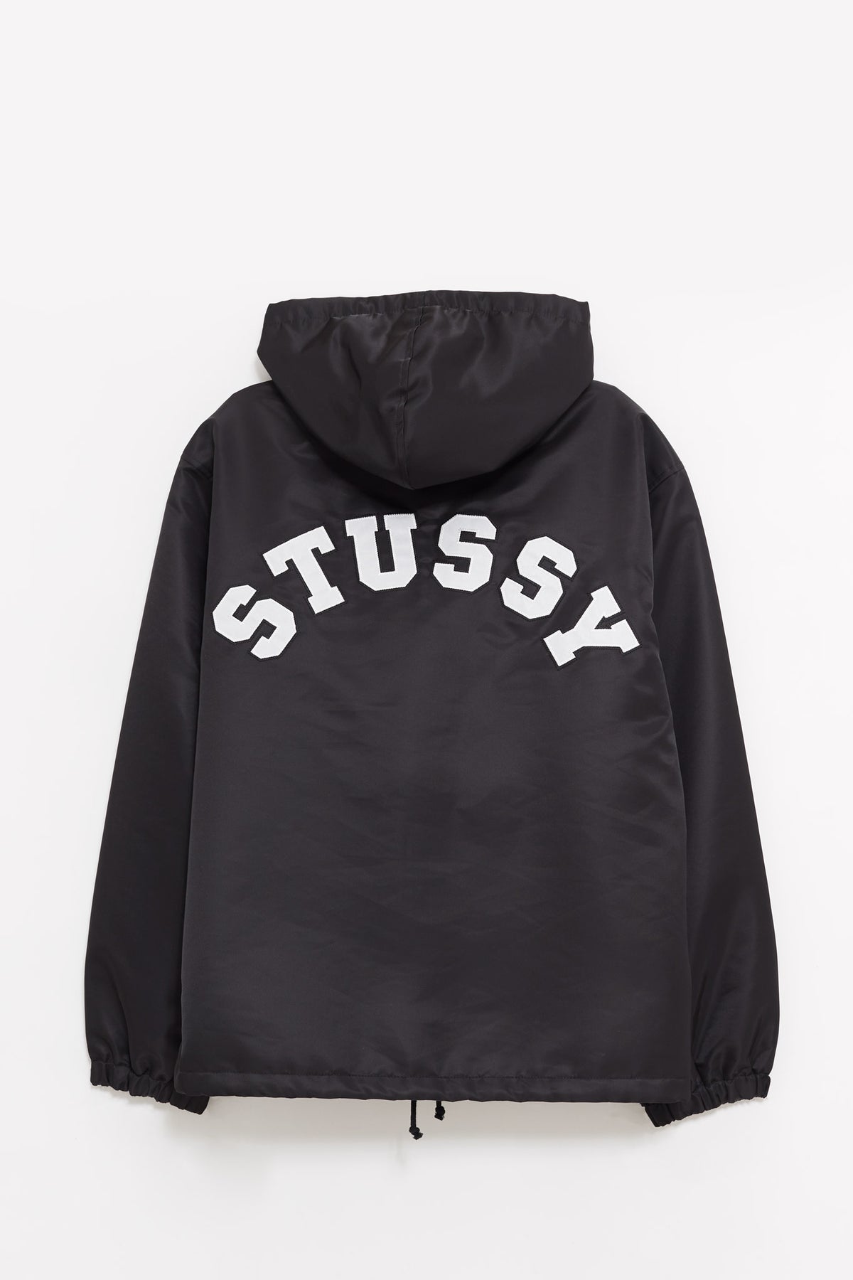 STUSSY 1 BLACK HOODED COACHES JACKET