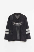 STUSSY BLACK TRUCKER TEAM JERSEY T SHIRT